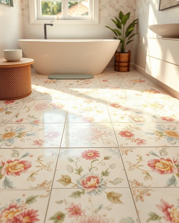 floral inspired bathroom transformation