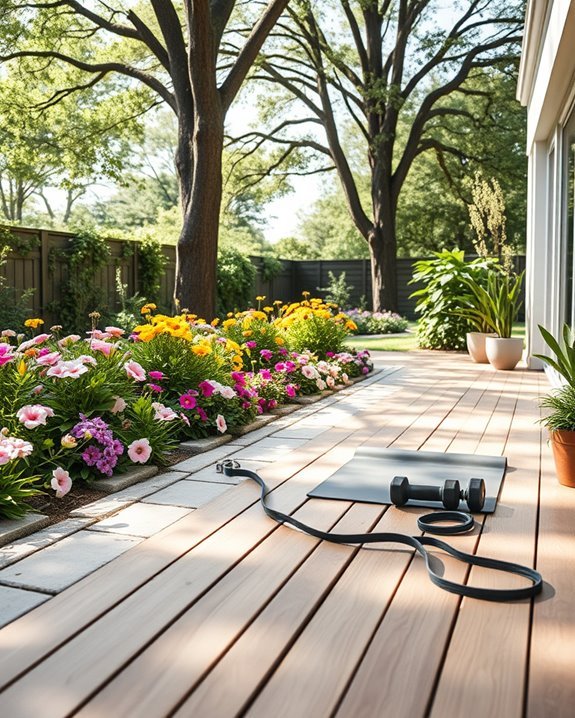 floral inspired outdoor plank workouts