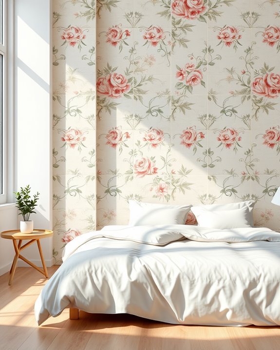 floral patterned tiles decor