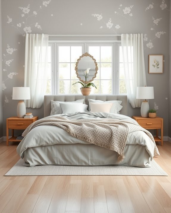 floral patterns on grey