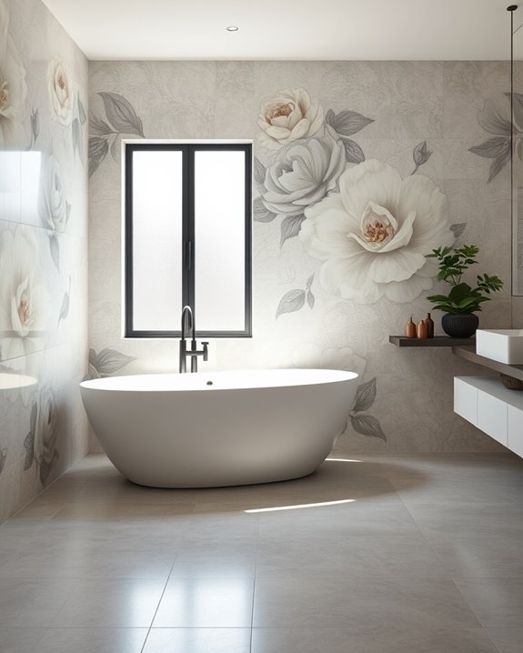 floral tiles for tranquility