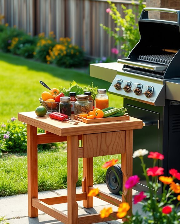 fold down convenience for barbecues