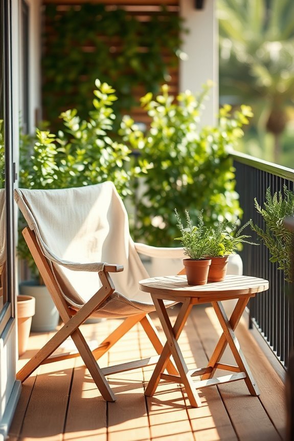 folding chairs and picnic table