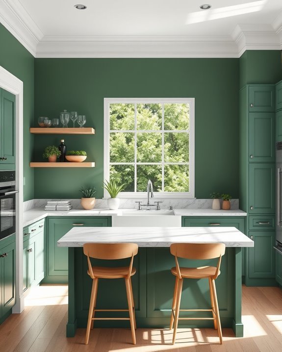 forest green kitchen elegance
