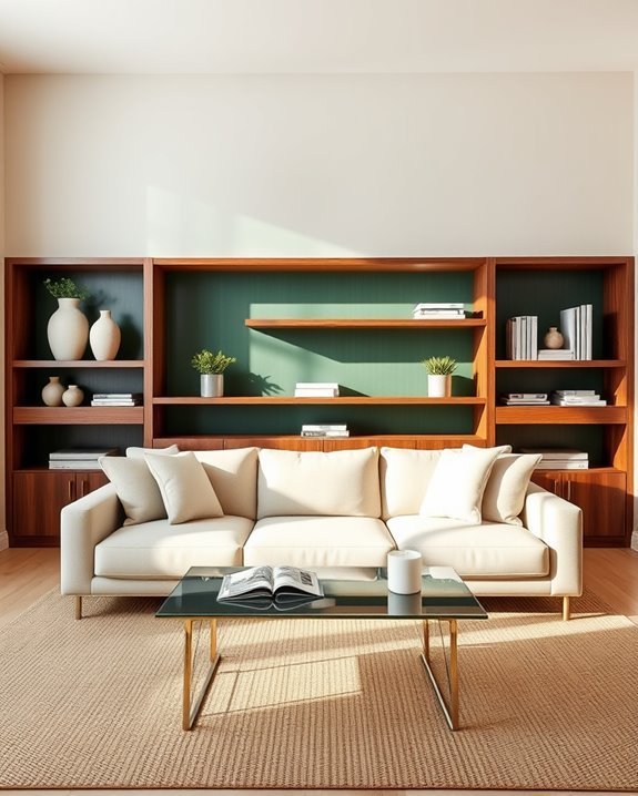 forest green shelving elegance