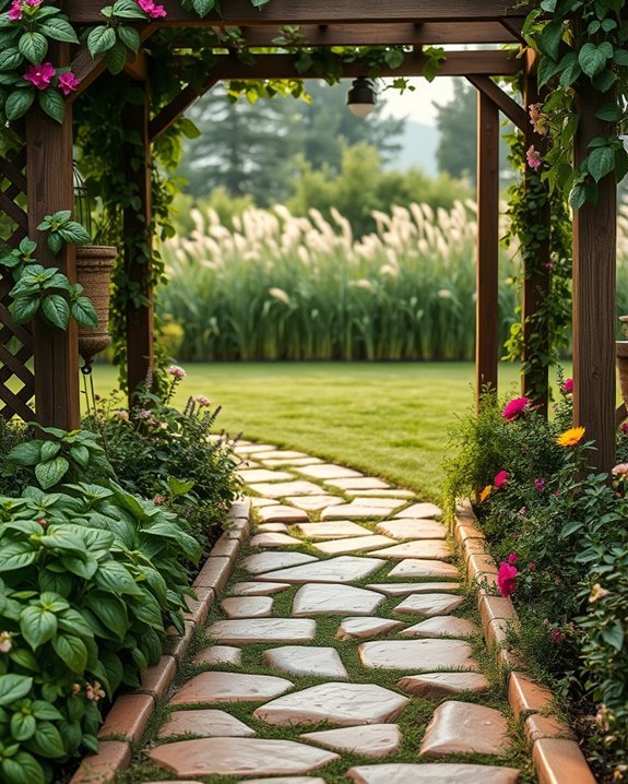 fragrant herb garden pathway