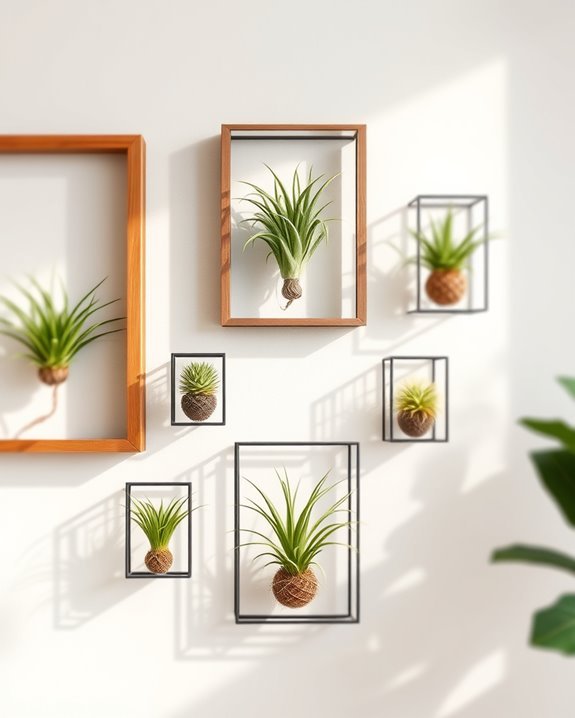 framed air plants decor
