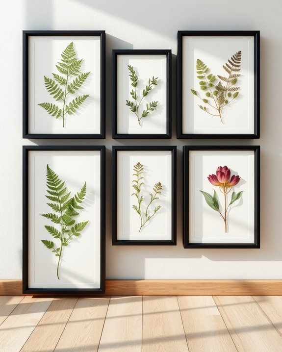 framed botanical art displays