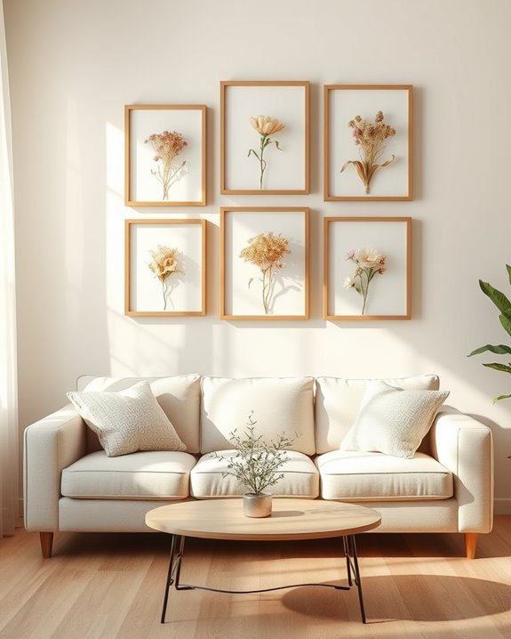 framed dried flower decor