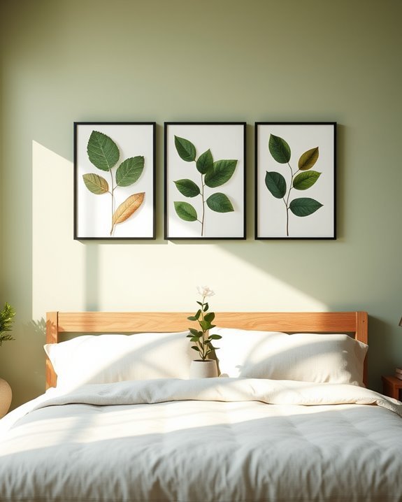 framed leaf pressings decor