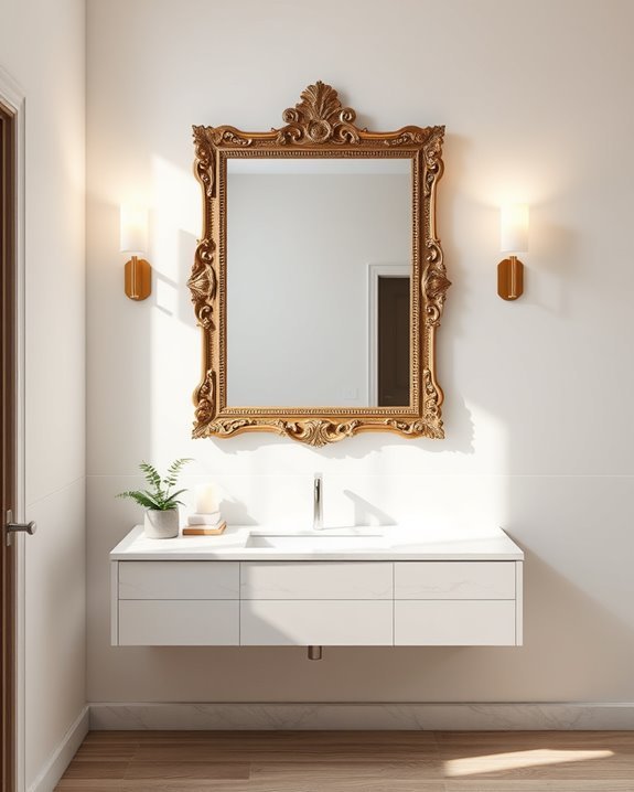 framed mirror bathroom elegance