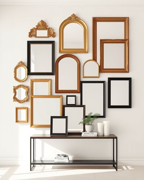 framed mirrors enhance decor