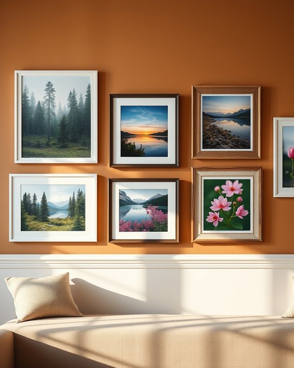 framed nature photography decor