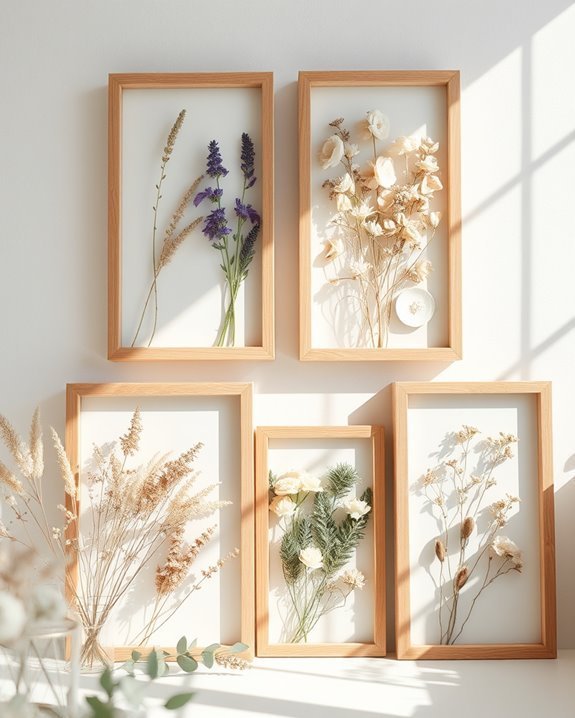 framed pressed flower art