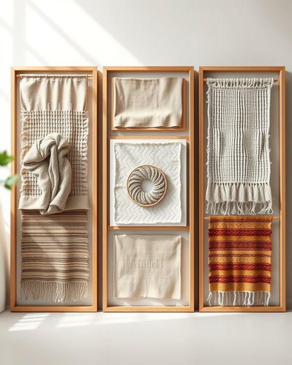 framed textile art display