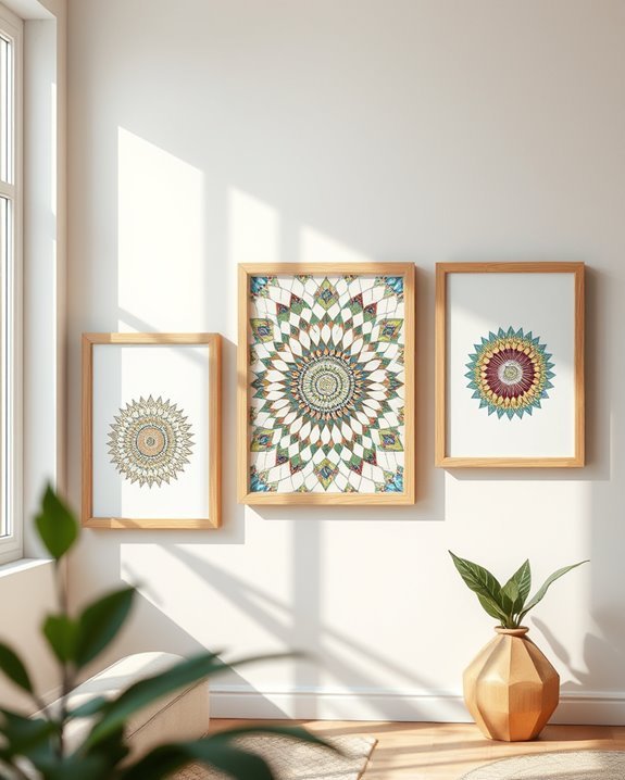 framed vibrant mosaic art
