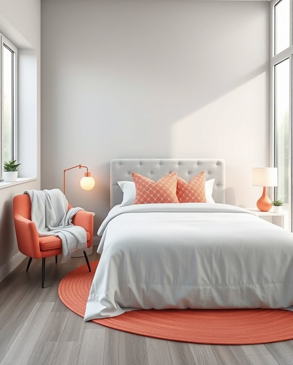 fresh coral grey accents