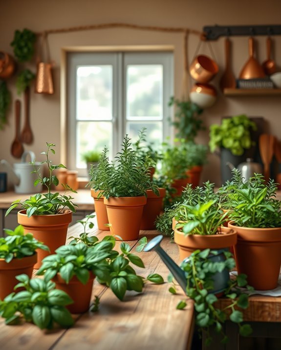 fresh herbs at home