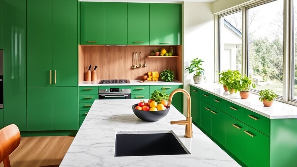 fresh modern green kitchens