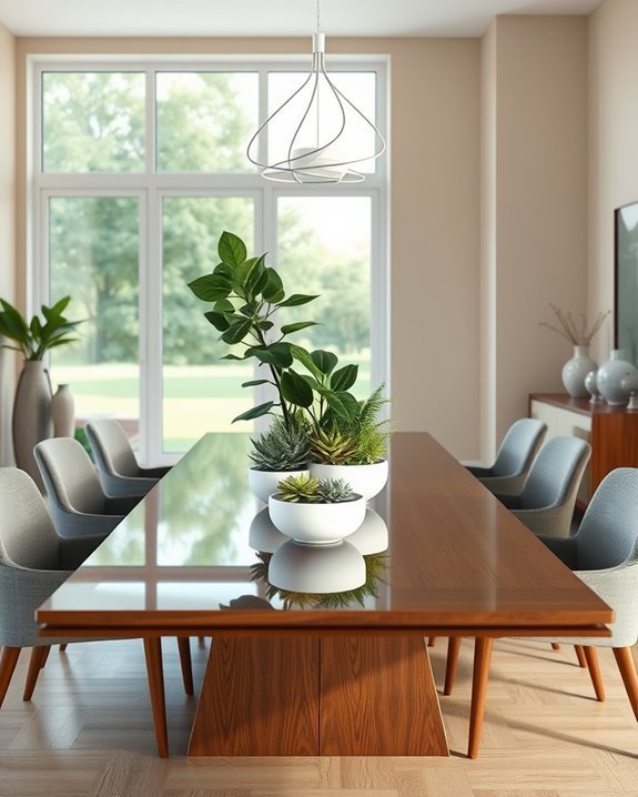 fresh plants enhance dining