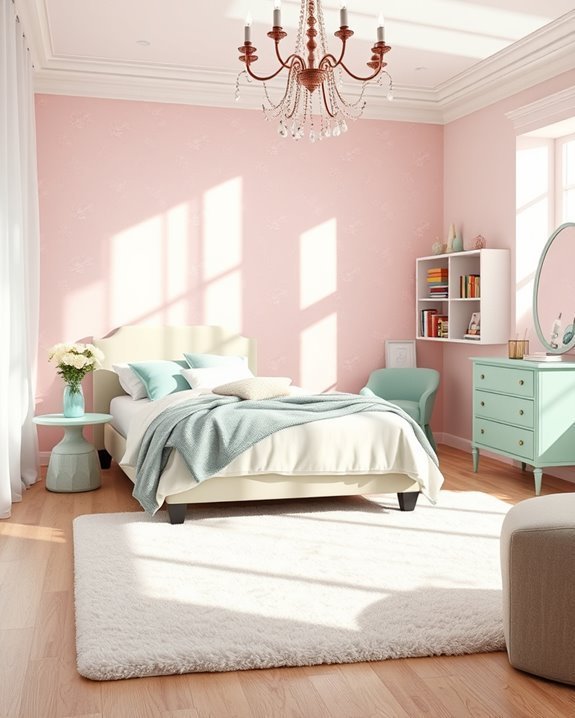 fresh playful bedroom retreat