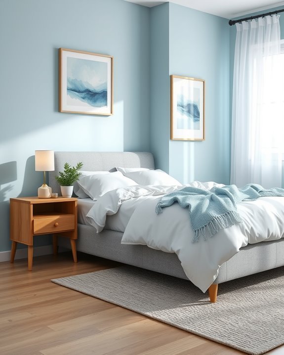 frosted blue serene bedroom