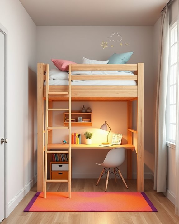 functional loft bed setup