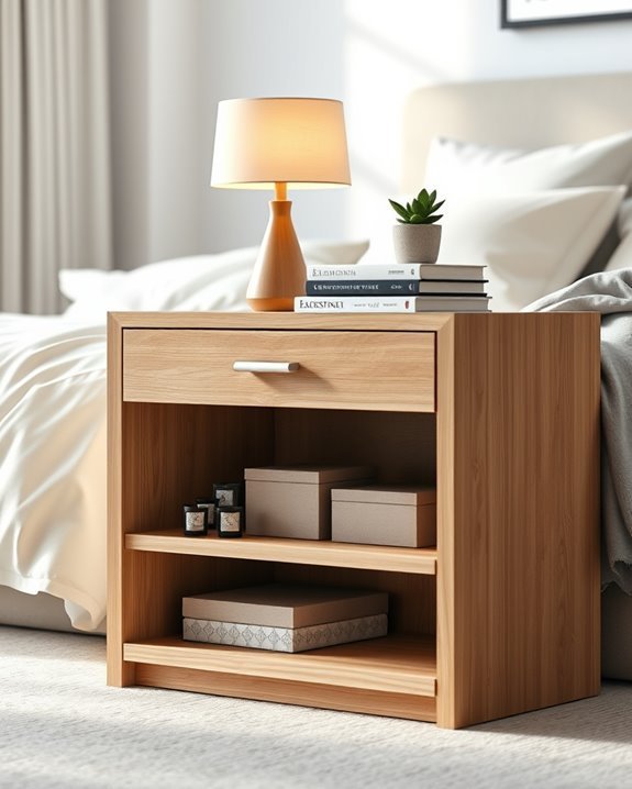 functional stylish nightstand shelves