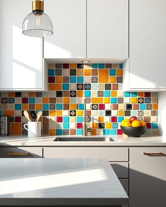 funky colorful kitchen backsplashes