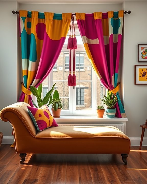 funky curtains enhance room vibe