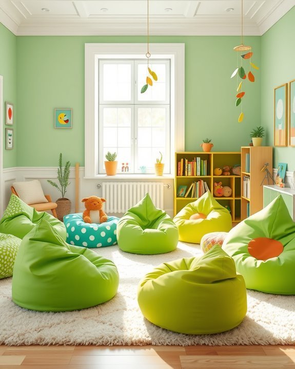 funky green bean bags