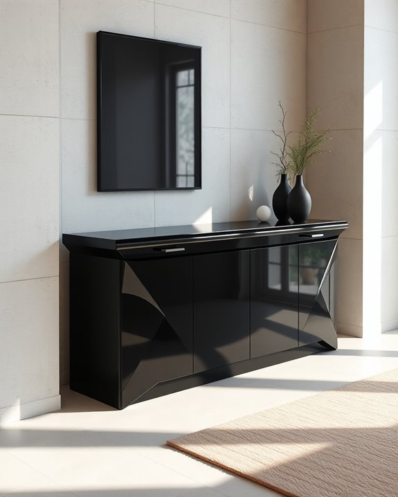 futuristic sleek black console