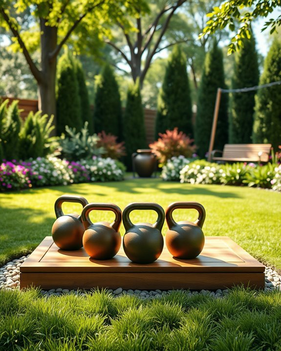 garden kettlebell training space