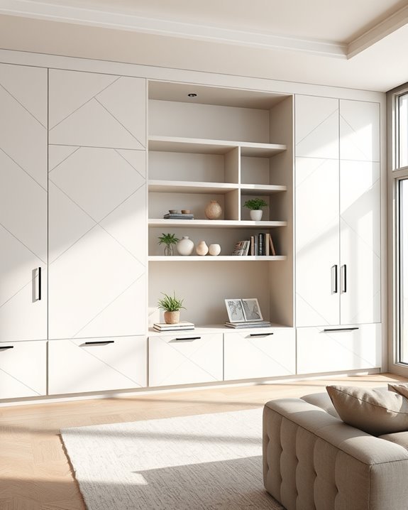 geometric cabinetry enhances decor