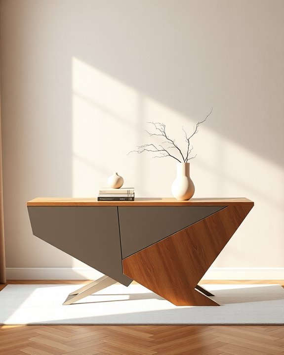 geometric console table elegance
