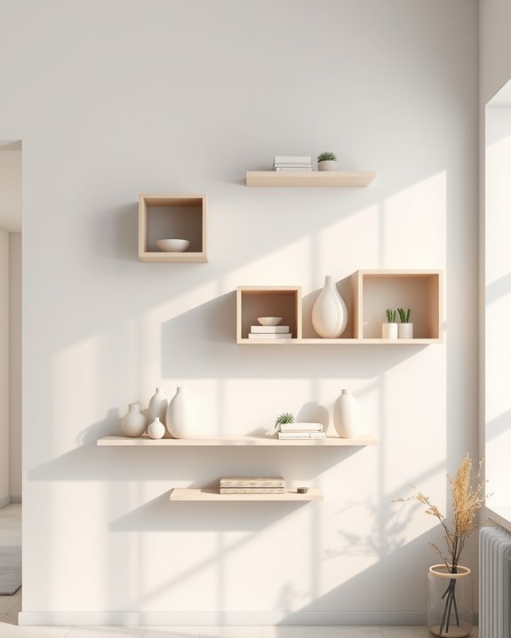 geometric floating shelf designs