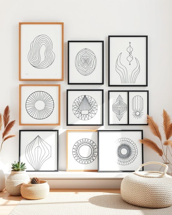 geometric line art decor