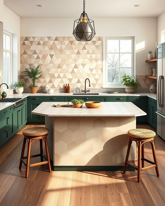 geometric patterns enhance kitchens
