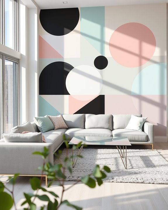 geometric shape wall murals