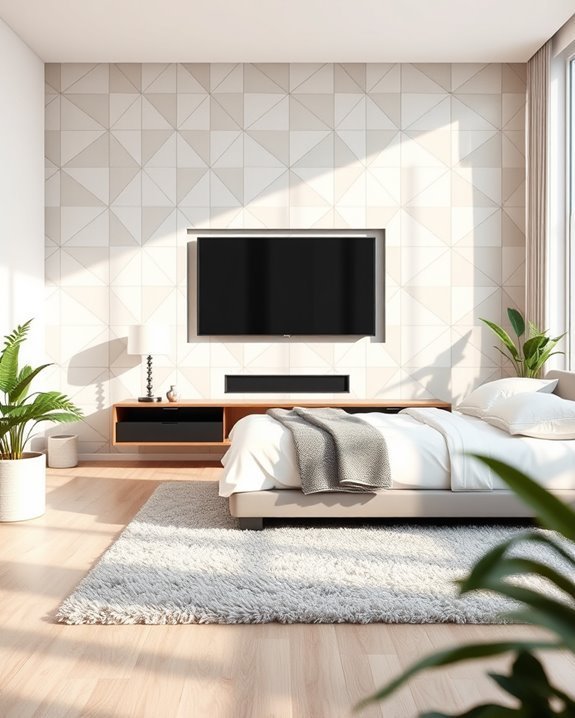geometric tv wall design