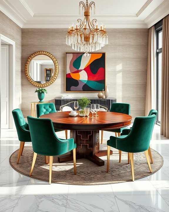 glamorous art deco dining