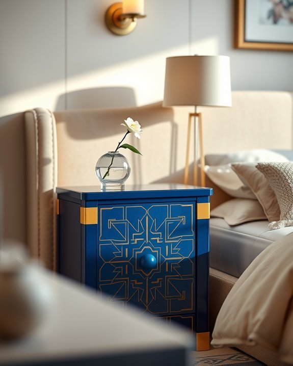 glamorous art deco nightstand