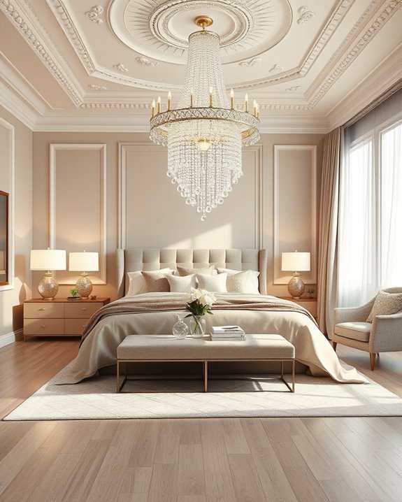 glamorous bedroom chandelier styles