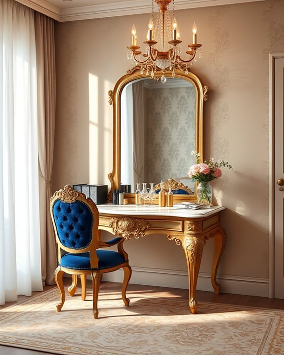 glamorous bedroom vanity transformation