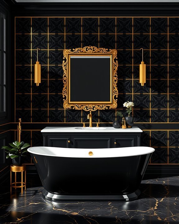 glamorous black and gold