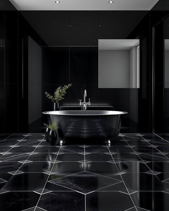 glamorous black and silver tiles