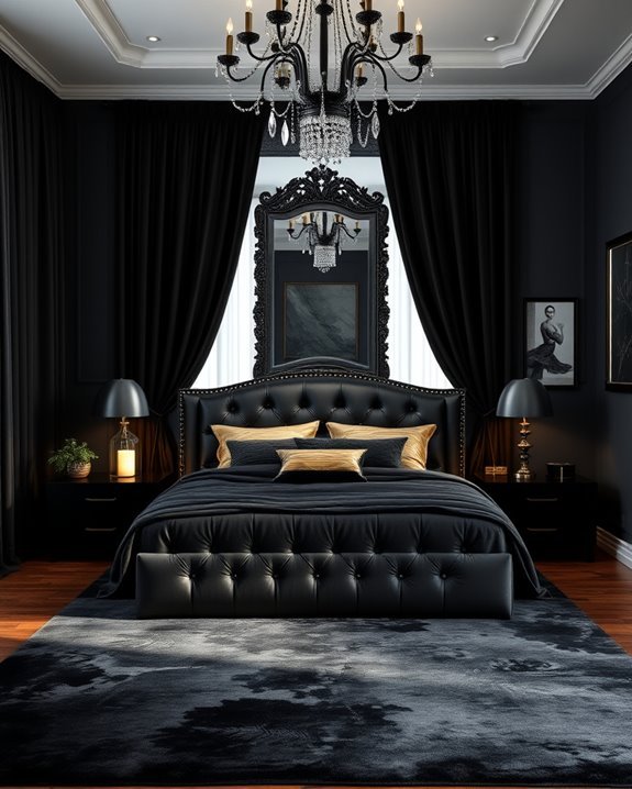 glamorous black mirror elegance
