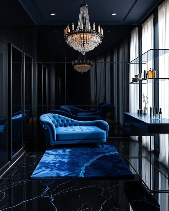 glamorous blue and black sanctuary