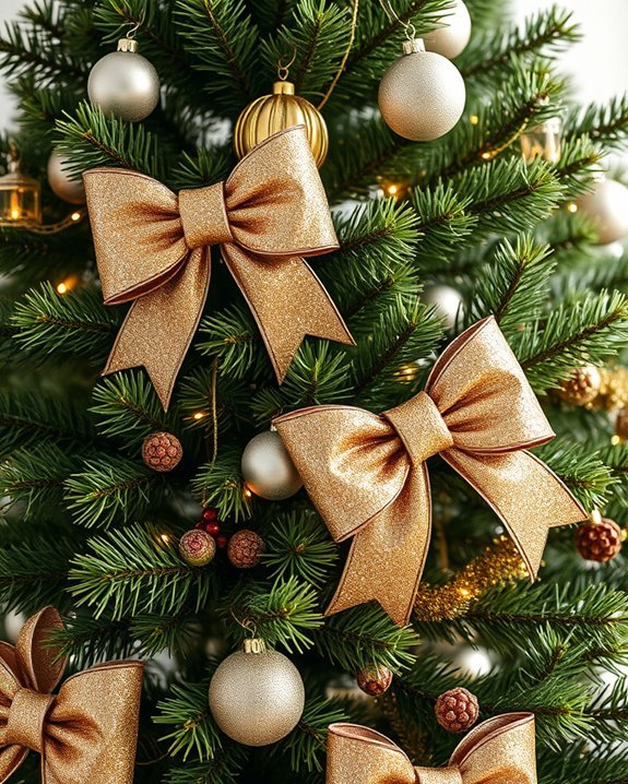 glamorous christmas tree bows