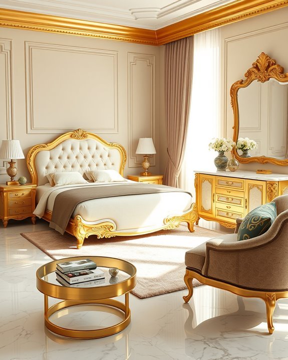 glamorous gold accent furniture